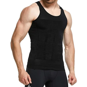 Camiseta Reductora de Compresión para Hombre Faja Abdominal Disimula Ginecomastia Camiseta Deportiva