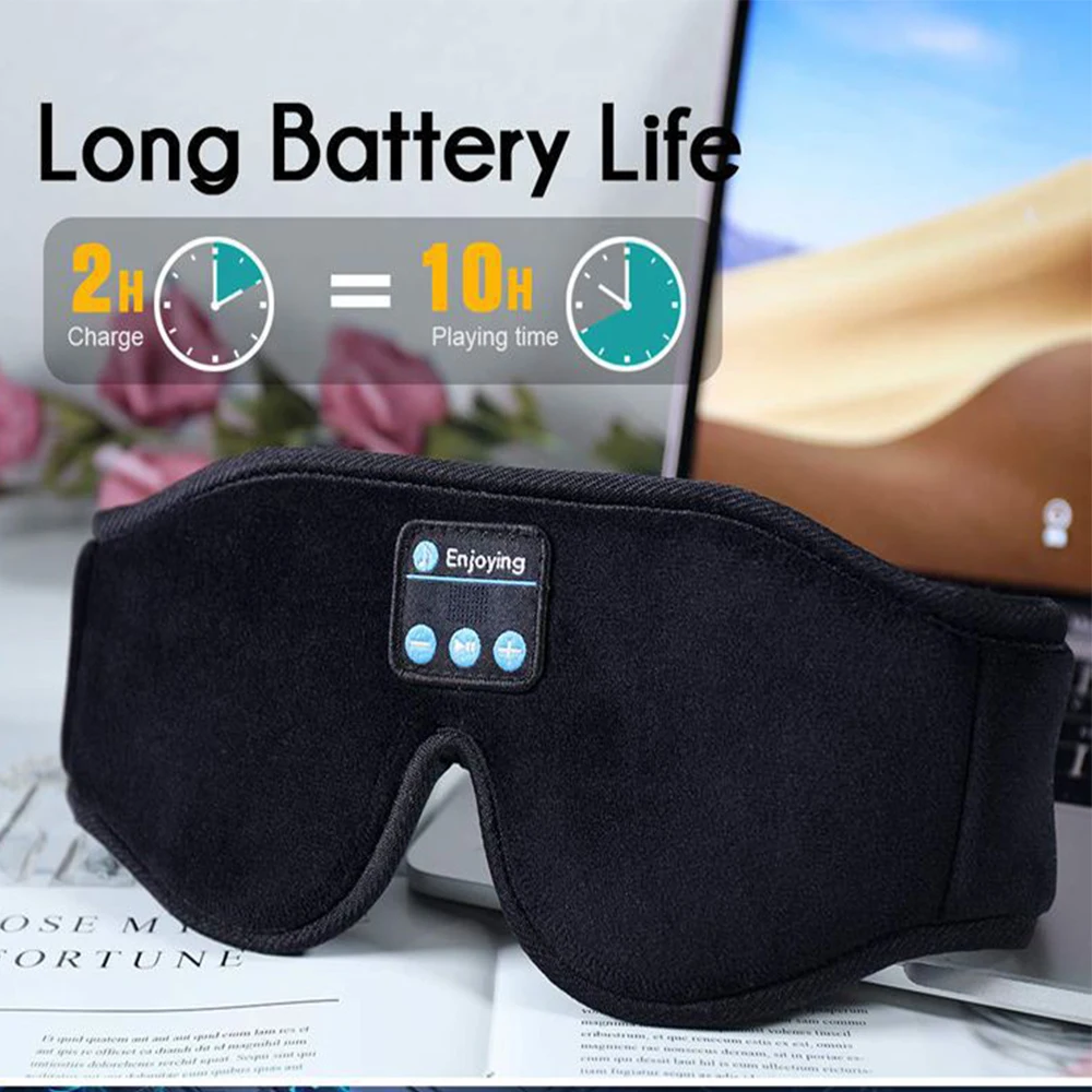 Antifaz para Dormir con Auriculares Bluetooth 3D Altavoz HD Integrado para Escuchar Música - Imagen 5
