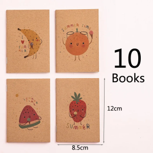 Pack de 10 mini cuadernos Retro Kraft para notas, listas y estudio