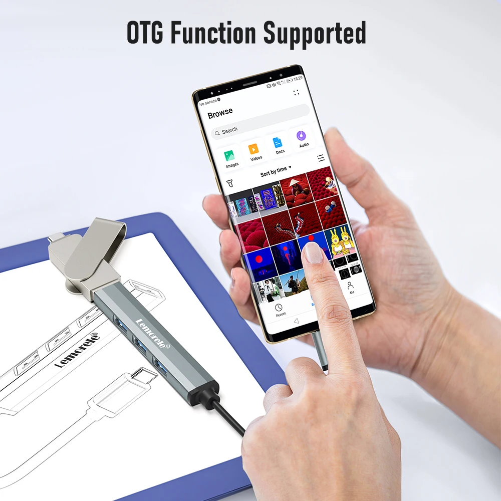 Concentrador USB 3.0 de 4 puertos con conexión USB-C o USB-A - Imagen 4