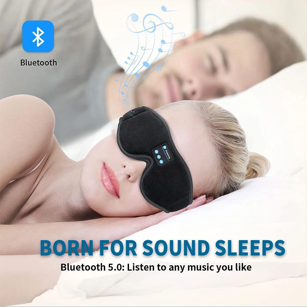 Antifaz para Dormir con Auriculares Bluetooth 3D Altavoz HD Integrado para Escuchar Música - Imagen 6
