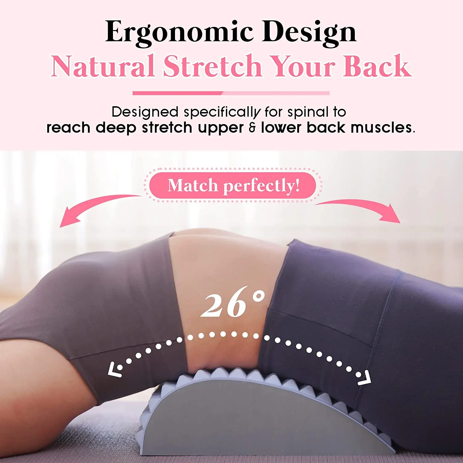 Almohada Estiradora Lumbar Alivio del Dolor de Espalda Baja Soporte para Hernia Discal y Postura - Imagen 6