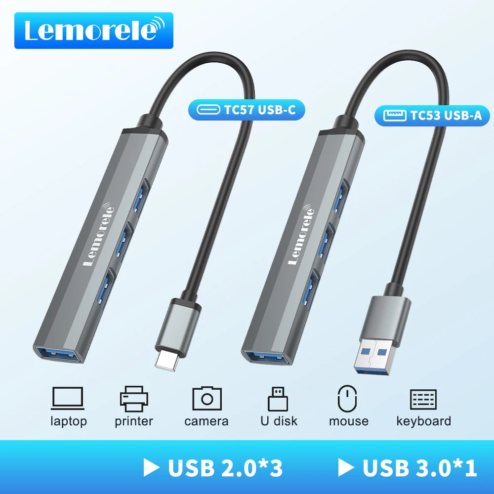 Concentrador USB 3.0 de 4 puertos con conexión USB-C o USB-A - Imagen 2