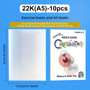 Pack de 10 forros transparentes para proteger libros y cuadernos