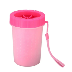 Vaso limpiador de patas para perros y gatos con cepillo de silicona