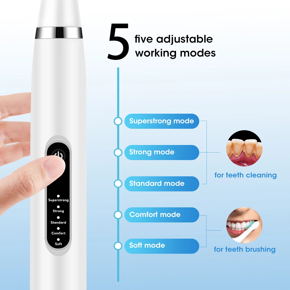 Blanqueador Dental Eléctrico Elimina Sarro y Manchas de Café Cepillo Sónico de Alta Frecuencia - Imagen 7