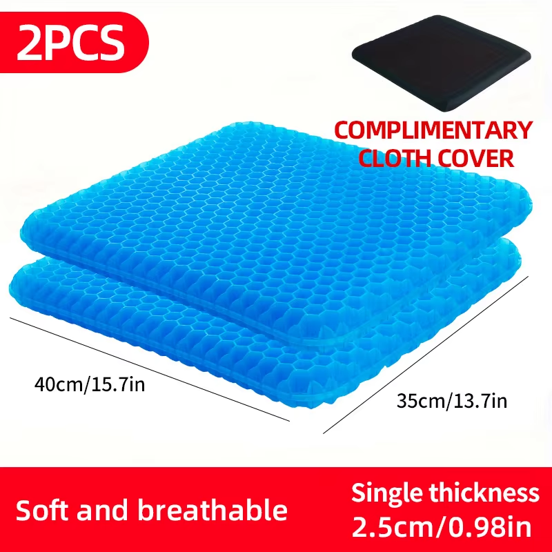 Cojín de Gel Transpirable Panal de Abeja Alivio de Presión Dolor de Espalda y Coxis para Oficina, Silla de Ruedas y Coche - Imagen 8