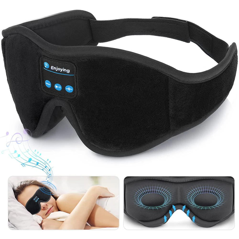 Antifaz para Dormir con Auriculares Bluetooth 3D Altavoz HD Integrado para Escuchar Música - Imagen 2