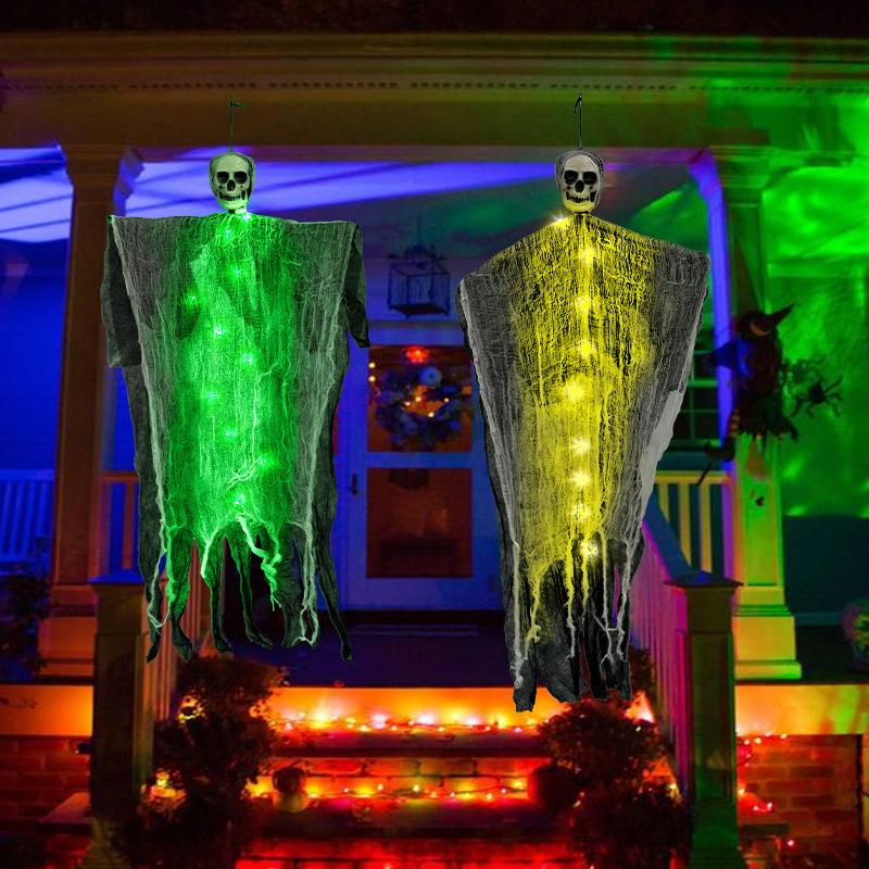 Fantasma colgante de Halloween con luz, 85 cm - Imagen 4