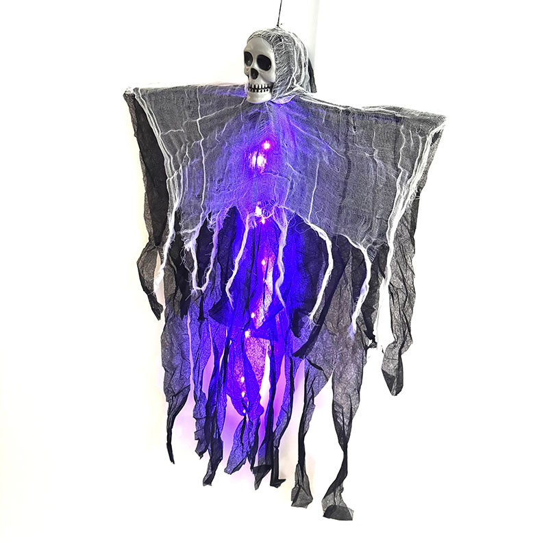 Fantasma colgante de Halloween con luz, 85 cm - Imagen 10