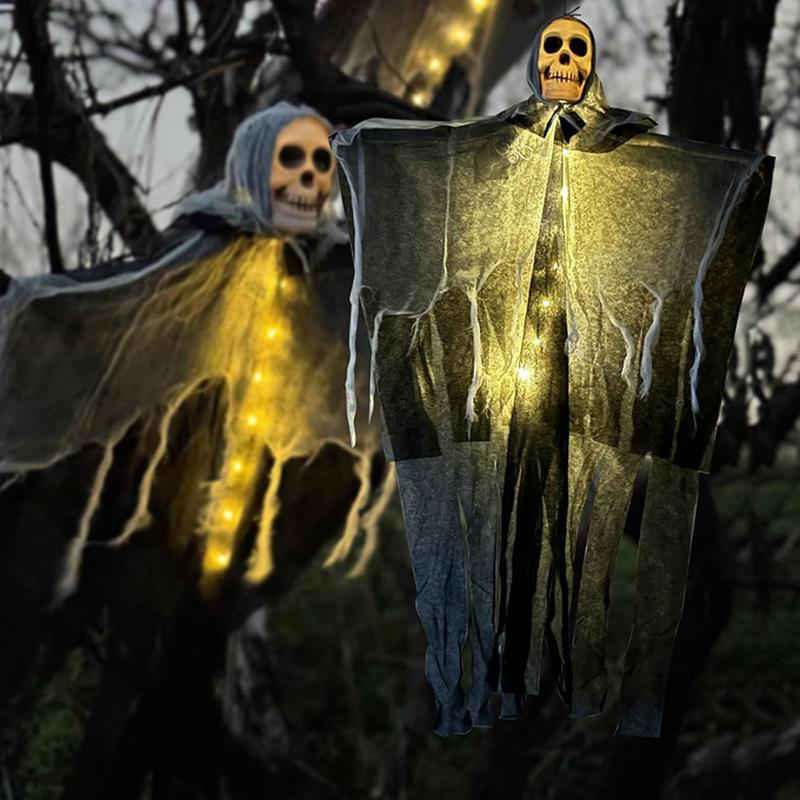 Fantasma colgante de Halloween con luz, 85 cm - Imagen 3